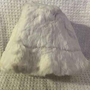 Hatterdashers - White Furry Bucket Hat - Slight Discoloration Pictured